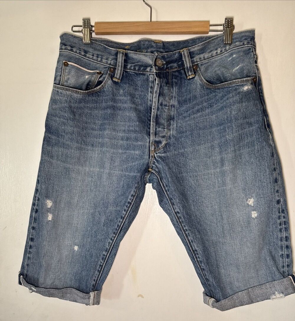 Gap 1969 Japanese Selvedge Denim Jean Cut Off Shorts Distressed | Men's 31